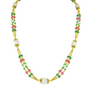 Ruby, emerald and pearl gold chain