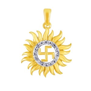 Swastika diamond gold pendant