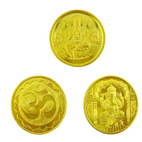 Gold coins Lakshmi and Ganesha