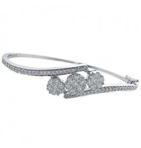 White Gold Cuff Diamond Bracelet at jpearls