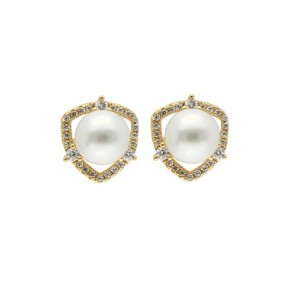 Sweet Cz Pearl Earrings